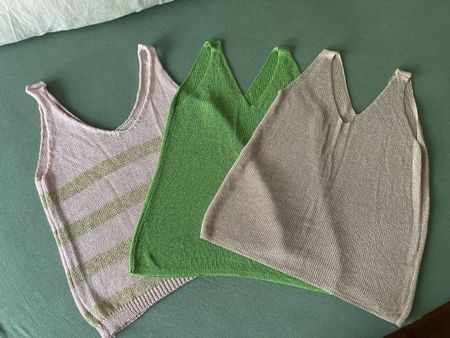 3 Strick-Tops, mit Glitzerfaden, Gr.M