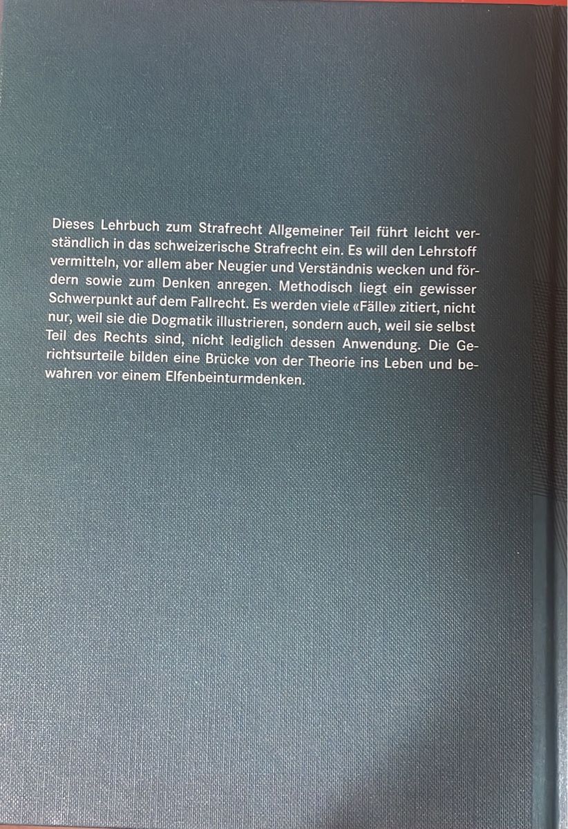 Libri: Lehrbuch Strafrecht Allgemeiner Teil 7. Auflage – Nuovo (secondo la descrizione) da Buch am Irchel venduto da Lord_roli 1