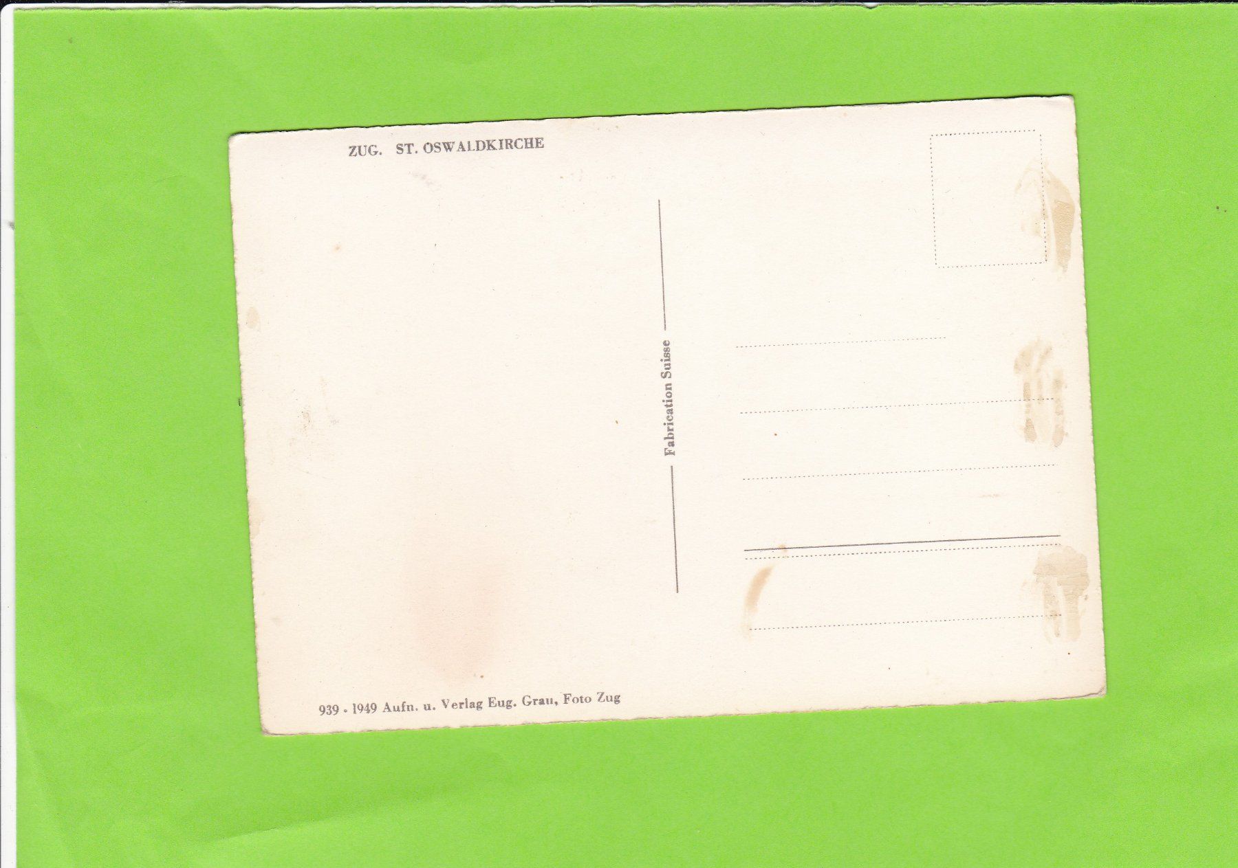 Cartoline postali: Zug, St. Oswaldkirche – Usato da St. Peterzell venduto da neckertal 1