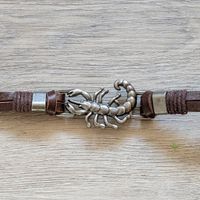 Bracelet scorpion cuir métal