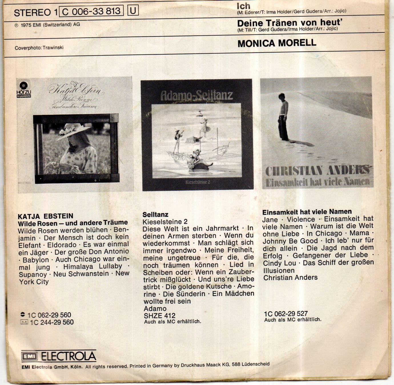 Schallplatten: MONICA MORELL - ICH - 1975 – Gebraucht aus Greifensee von scharmant 1