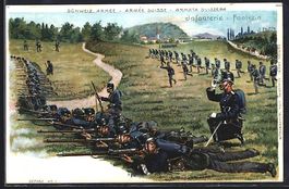Litho Schweizer Armee, Infanteriesoldate