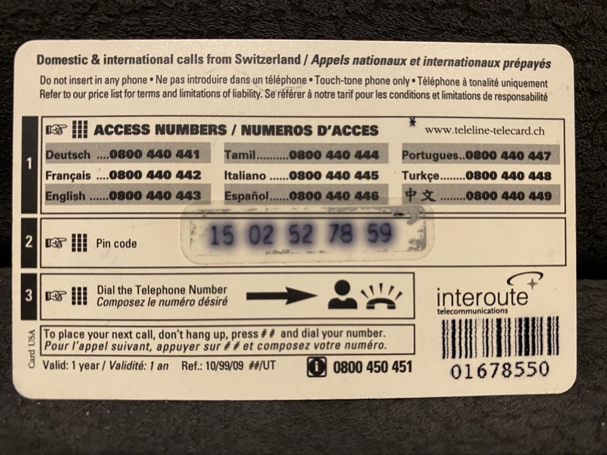 Cartes de téléphone: Teleline – D'occasion à Lausanne par babacard10 1