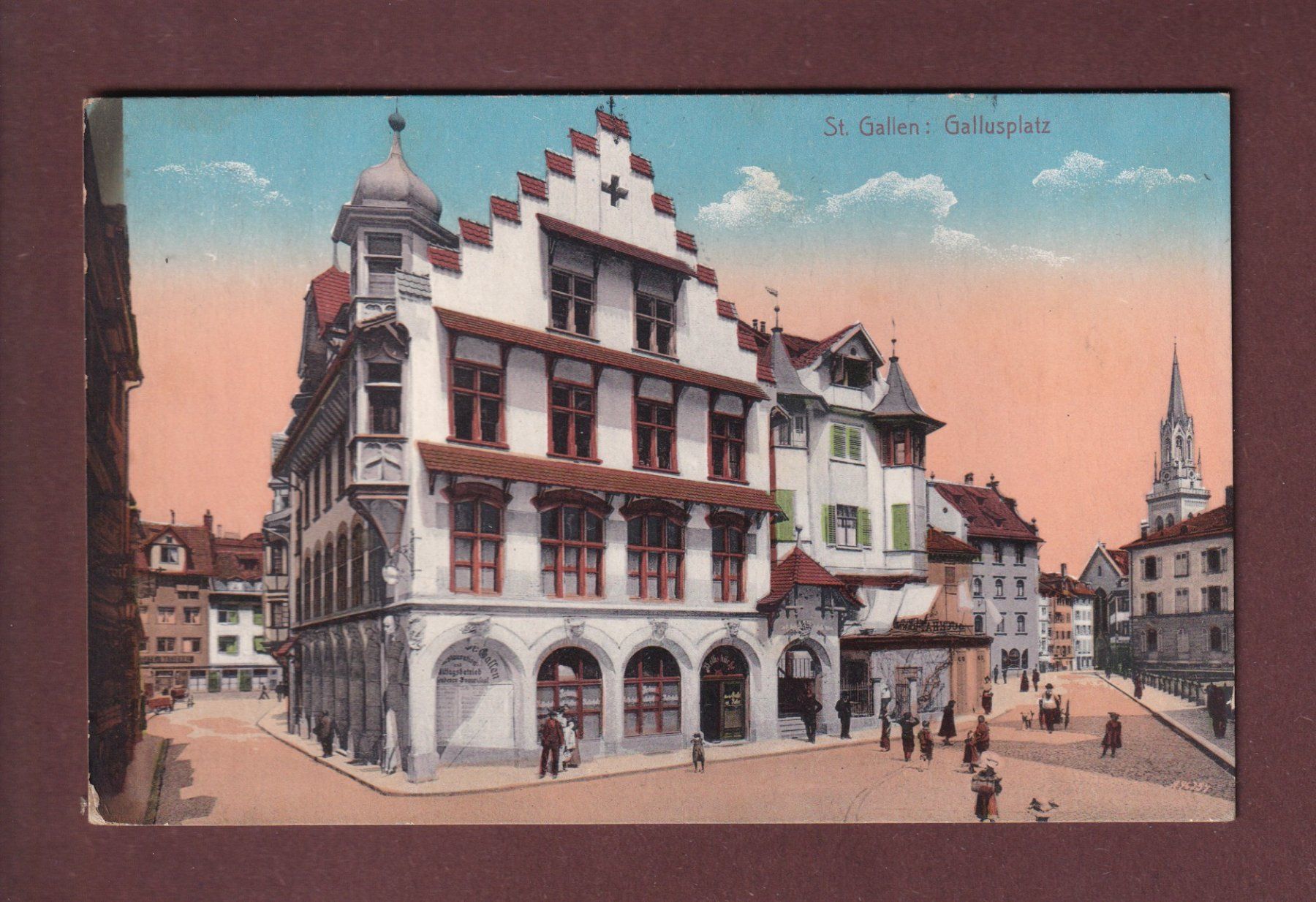 Cartoline postali: ST. GALLEN - Gallusplatz - 1915 – Usato da Pully venduto da nicecards