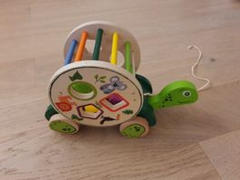 Nachzieh- Schildkröte, Steckspiel, Ziehtier, aus Holz.
