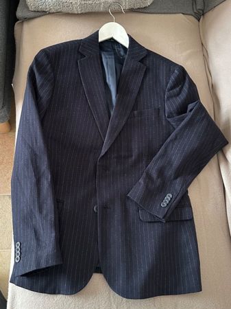 🟢 NEU Blazer taille 46 Homme Calliope rayé bleu marine