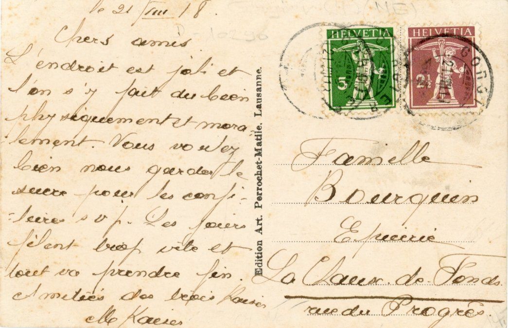 Cartoline postali: Gorgier   NE         en 1918 – Usato da Brig venduto da Valcards54 1