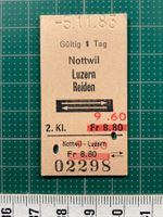Nottwil - Luzern / Reiden, altes Bahnbillett, korrig. Preis