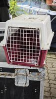 Katzenkorb / Transportbox in Bordeaux/Beige
