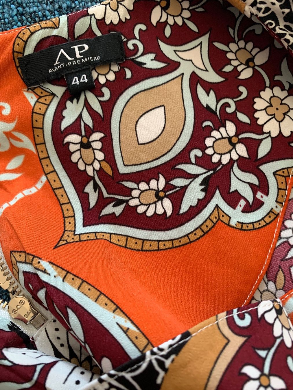 Avant Premiere Blusen: TUNIKA BLUSE GR  44 Orange bunt Marke Avant Premier – Gebraucht aus Nussbaumen AG von brigitebardot 4