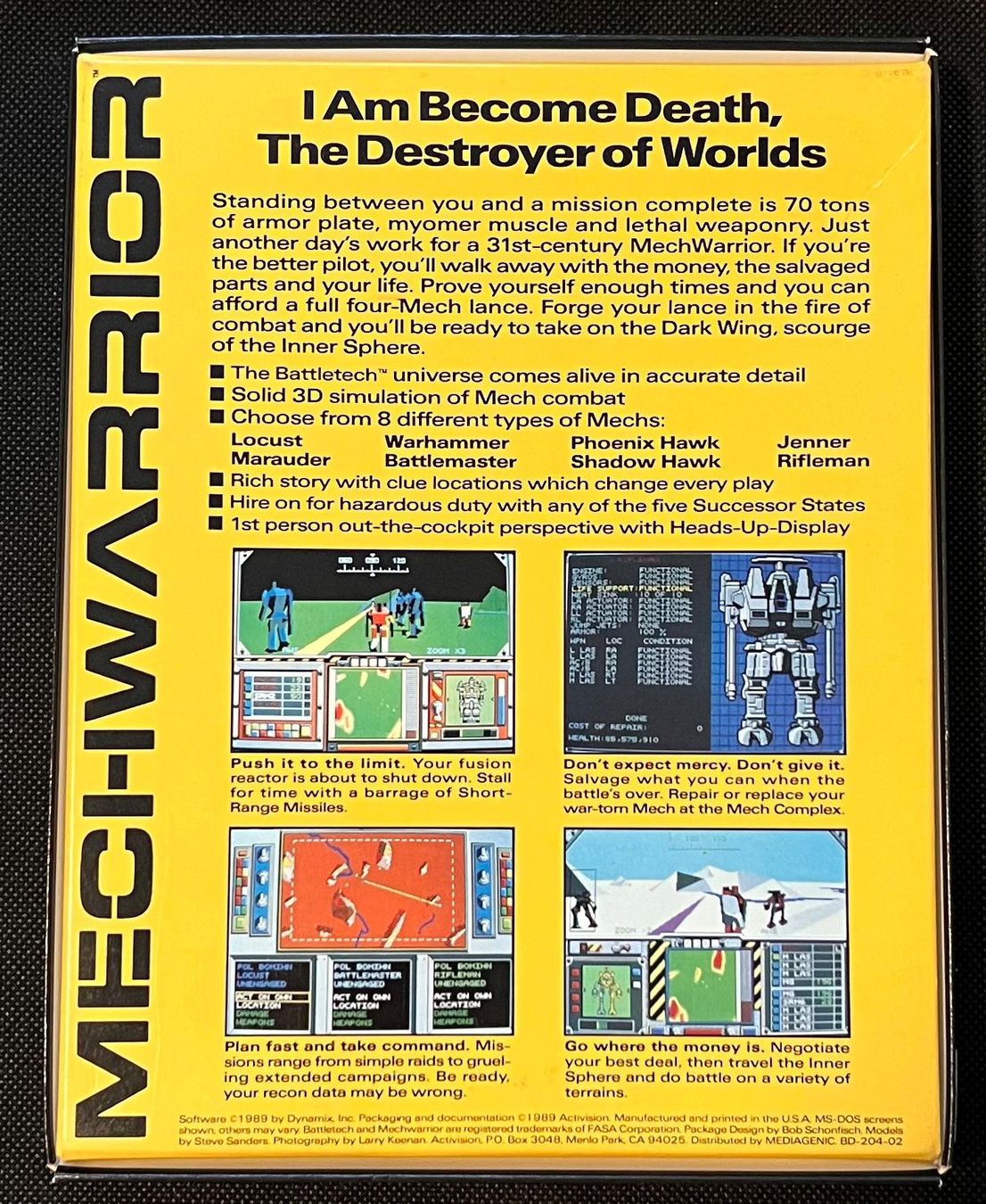 Giochi: PC Big Box Mechwarrior 5.25"/3.5" Floppy Version – Usato da Schachen LU venduto da retrogamer 2