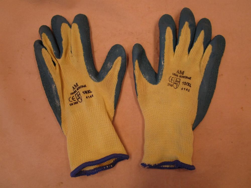 Guanti & manicotti: 12 Paar Arbeitshandschuhe, Textil gummiert, Grösse 10 / XL – Nuovo (secondo la descrizione) da Eschenbach SG venduto da brocarte 3