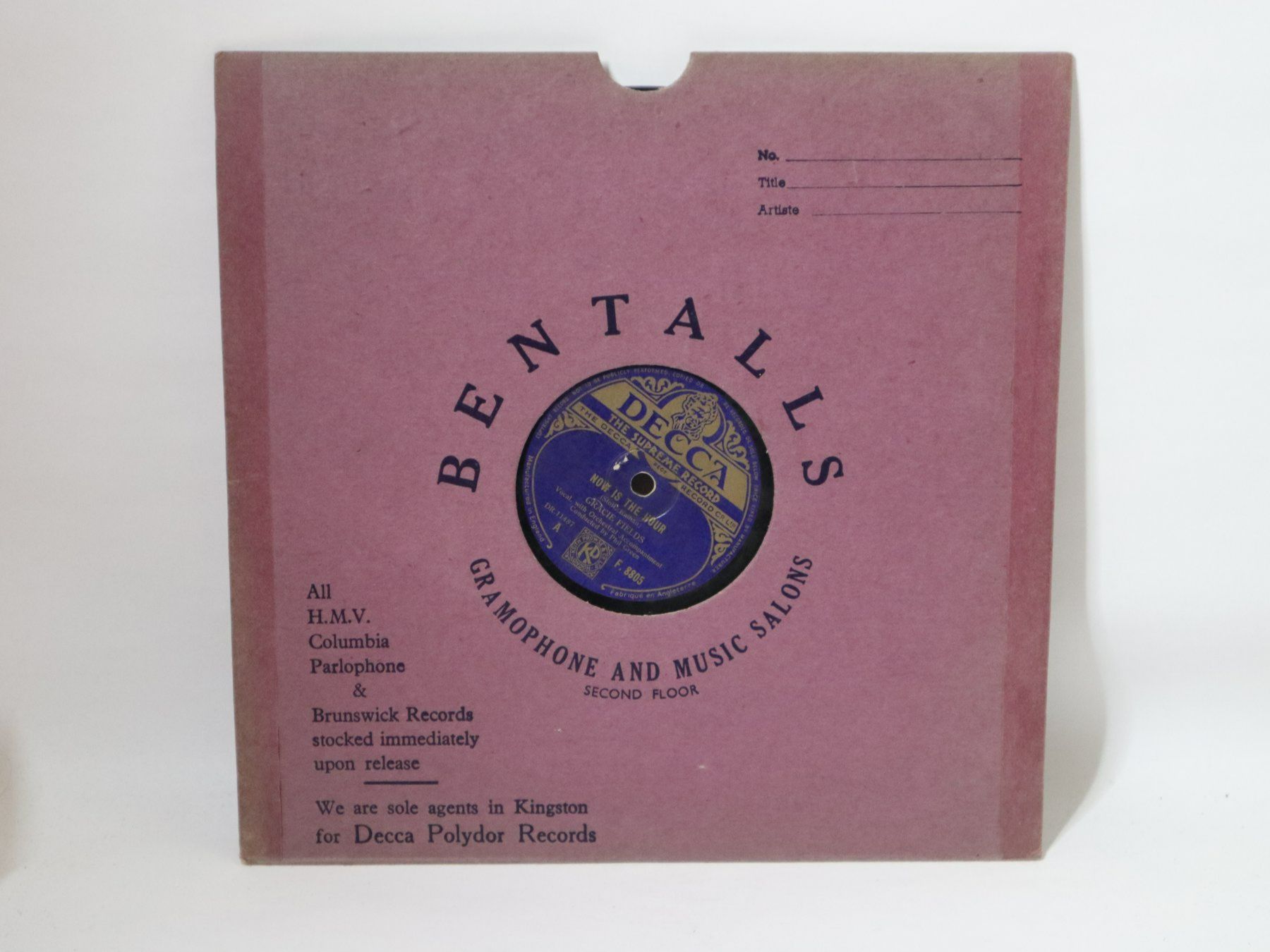 Schallplatten: Schellack Gracie Fields Now Is The Hour / Come Back To Sorre – Gebraucht aus Eschenbach SG von Astalavista