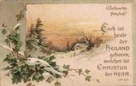 Alte Weihnachtskarte, Winter Motiv, Litho 1909