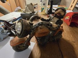 Holz Motorrad Lampe, Vintage Look (D)
