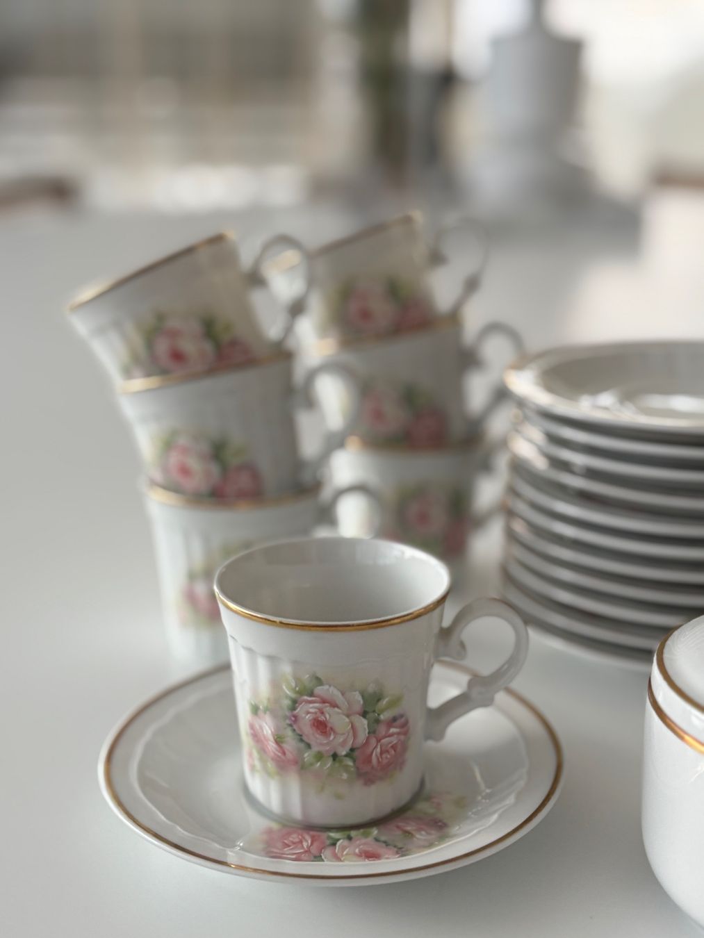 Set di piatti: 12 Espresso- oder Mokkatassen mit Unterteller von Limoges – Usato da Zürich venduto da xlxx8004 1