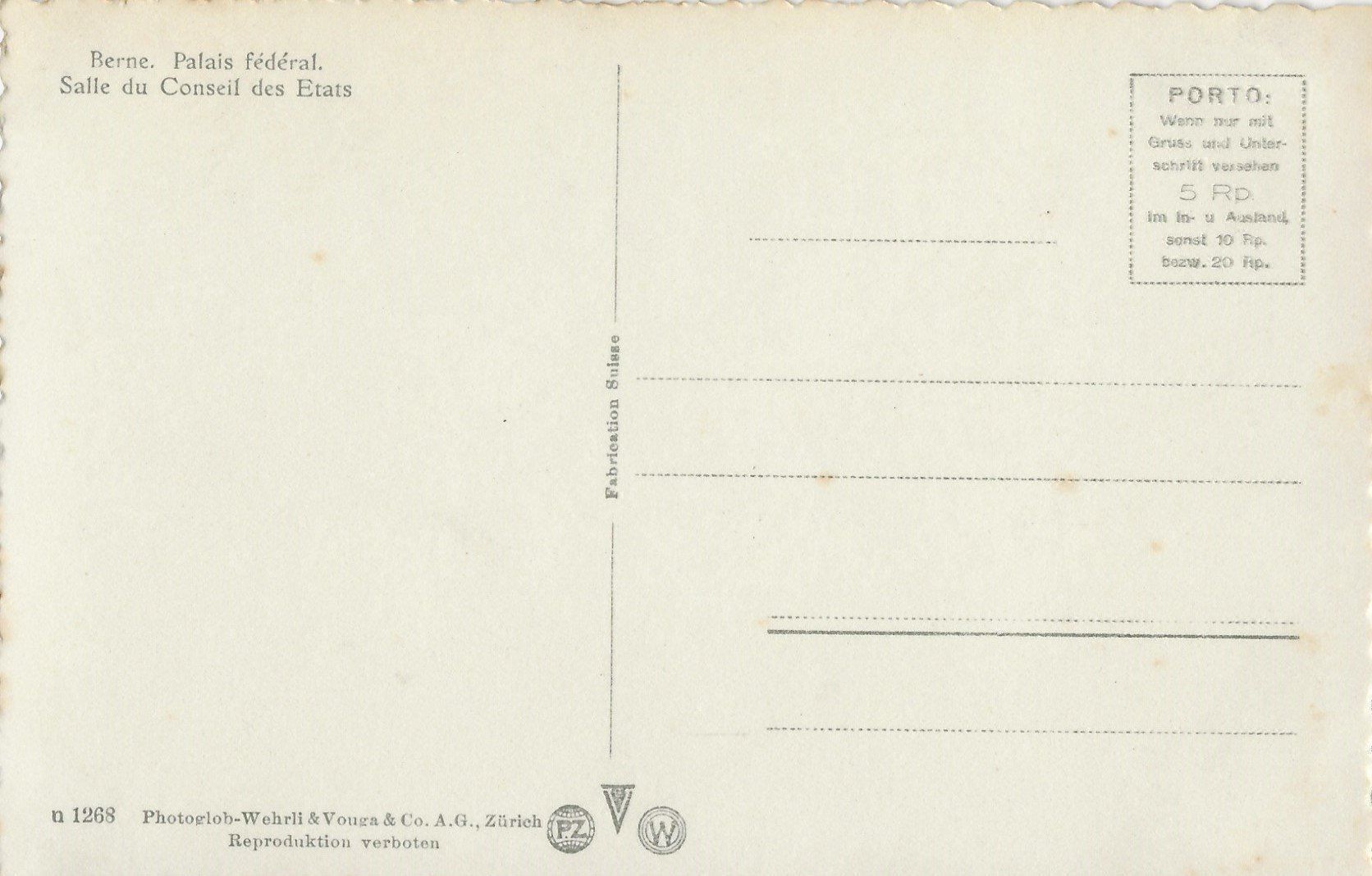 Cartoline postali: Bern,Bundeshaus,Ständeratssaal – Usato da Frauenfeld venduto da Merk52 1