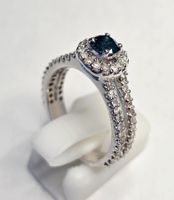 Weissgold mit blauem Diamant Ring