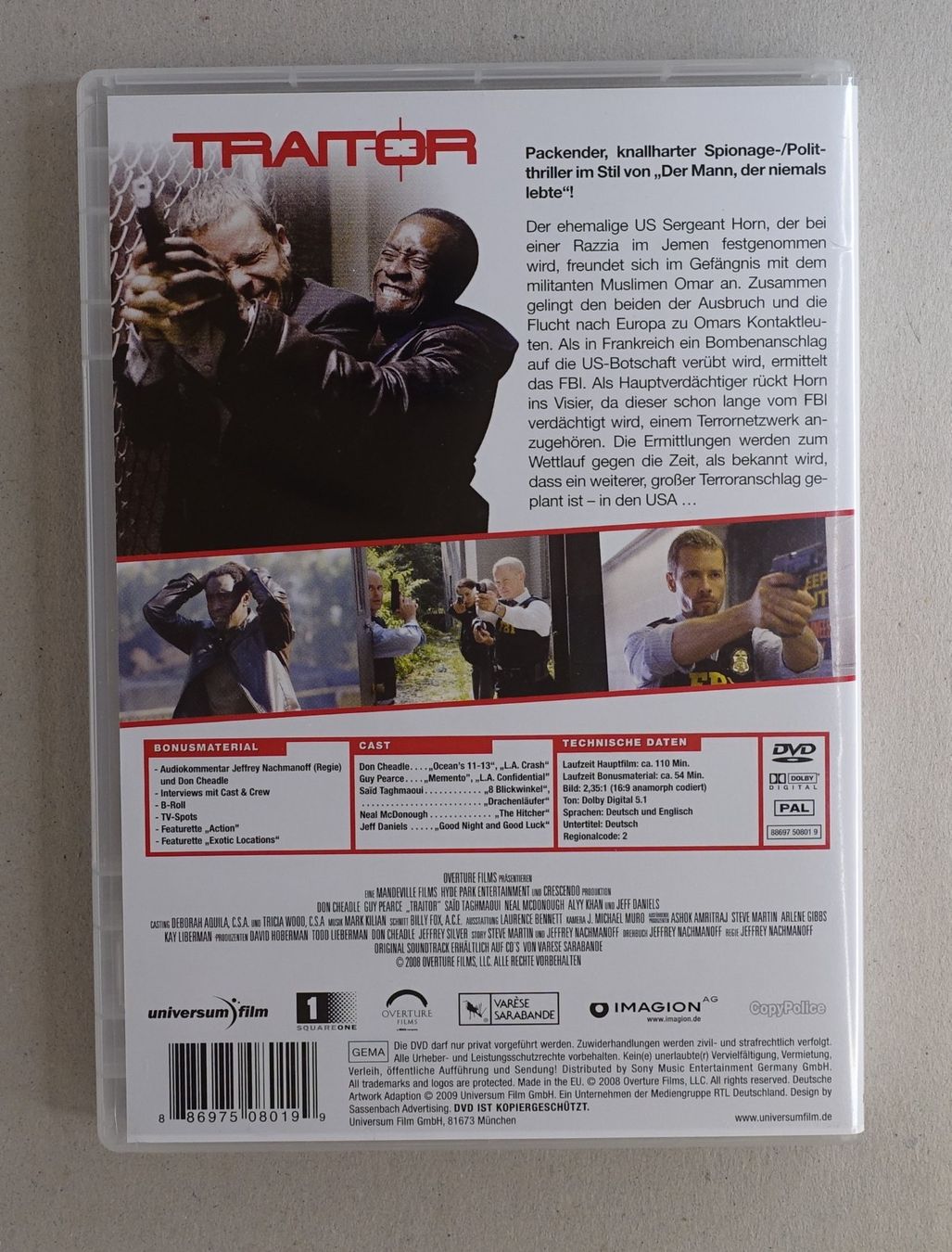 Tutti i DVDs: Traitor - DVD mit Don Cheadle, Guy Pearce – Usato da Sessa venduto da fraenklishop 1