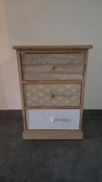 Kommode mit 3 Schubladen Holz natur weiss gemustert