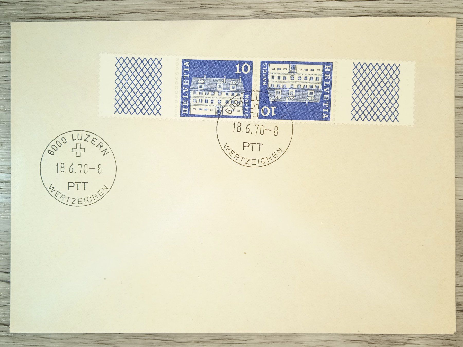 Tutti i francobolli: TR60 Enveloppe + Timbre Suisse 1970 – Usato da Cousset venduto da Patrick_Collections