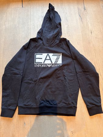 Sweat à capuche  EA7 Emporio Armani noir 10 ans
