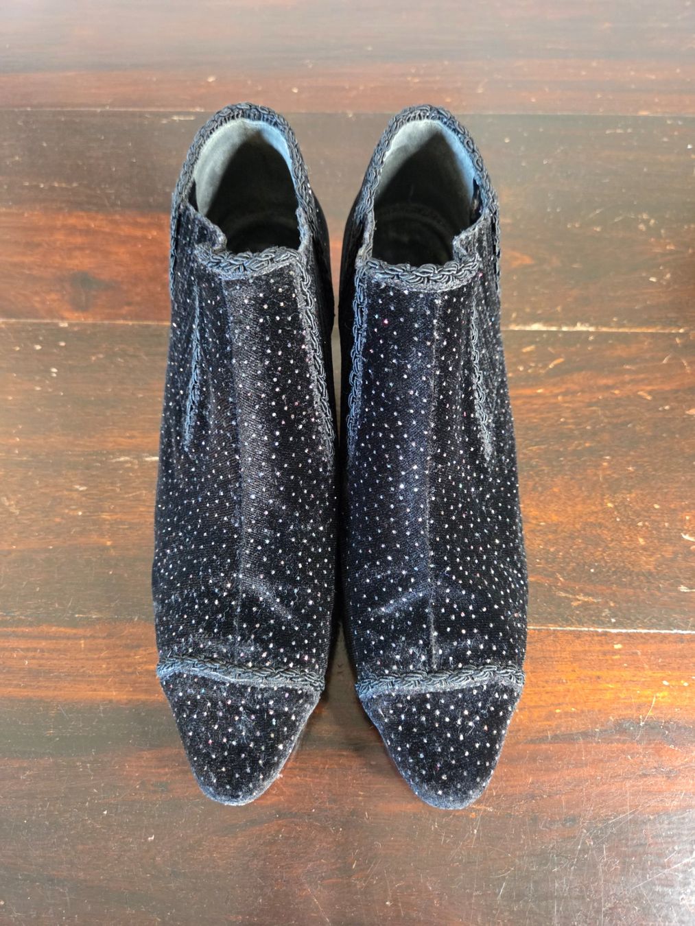 Damenschuhe: Vintage Glitzer Samt Ankle Boots Gr. 39.5 – Gebraucht aus Bern von -Aniko- 2