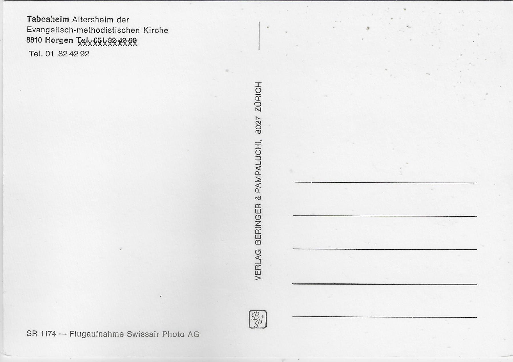 Cartoline postali: Tabeaheim Altersheim der Evang.-methodist. Kirche Horgen – Usato da Ettingen venduto da Kartenplanet 1