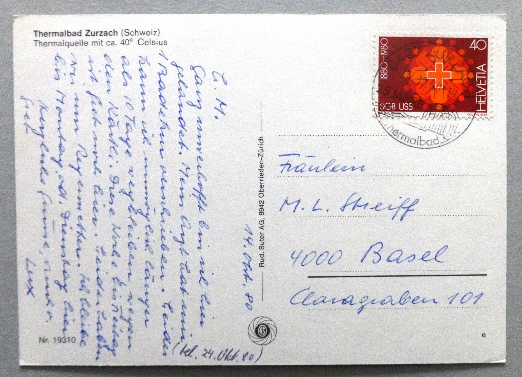 Cartoline postali: Thermalbad Zurzach – Usato da Fétigny venduto da Billy2miny 1