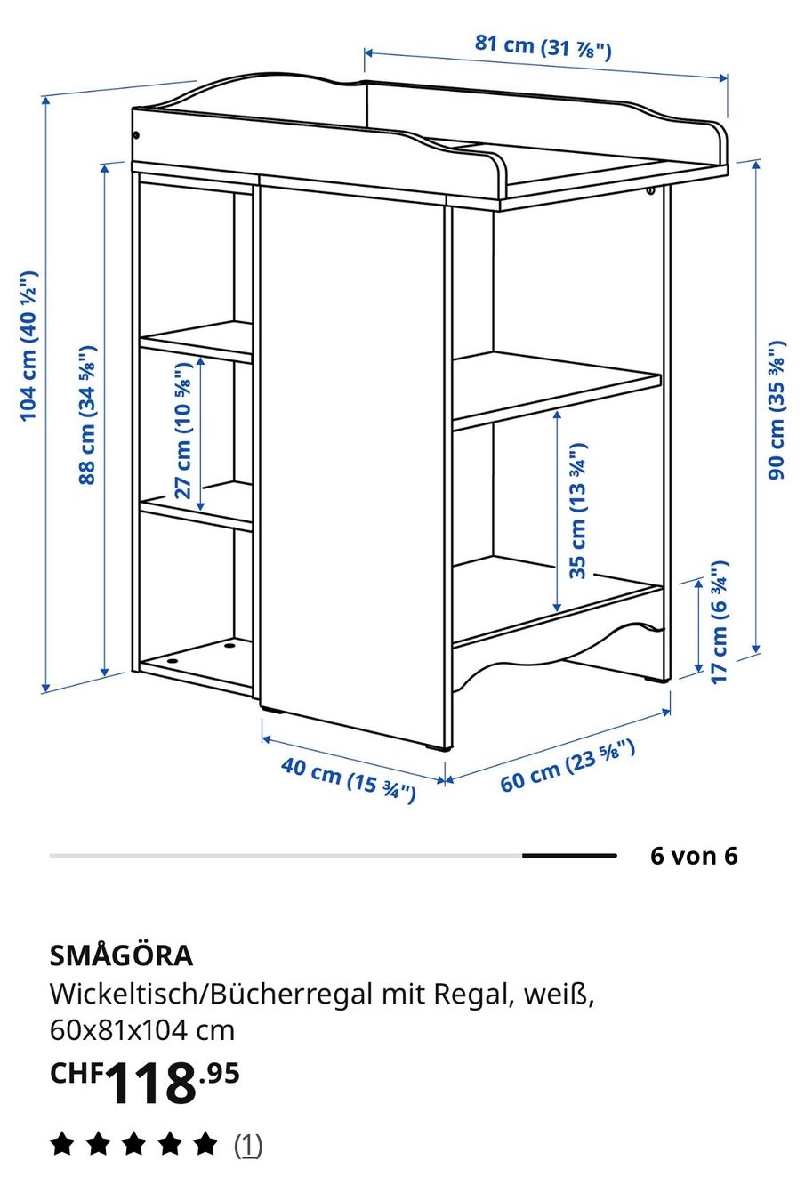 Ikea Wickeltisch & Zubehör: Wickeltisch neuwertig Ikea – Neu und originalverpackt aus Niederdorf von KatrinT83 9