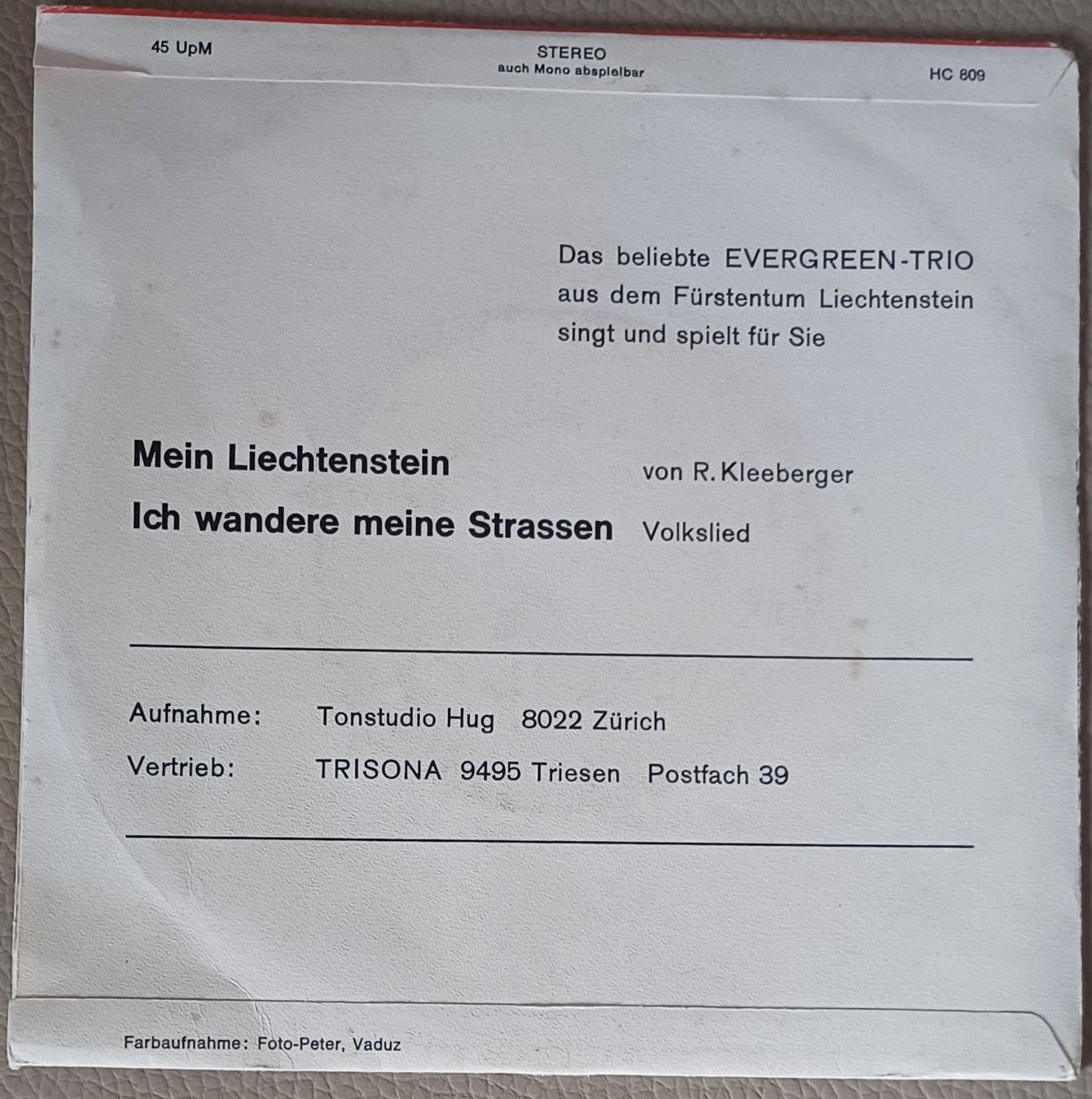 Dischi in vinile: MEIN Liechtenstein  7" Single Pop / Folk – Usato da Hägendorf venduto da Plattenhardt 1