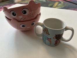 Queens Kindertasse + 2 x Müslischalen Rosa🥰