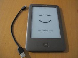 Tolino e-Reader Shine gebraucht mit Ladekabel grau