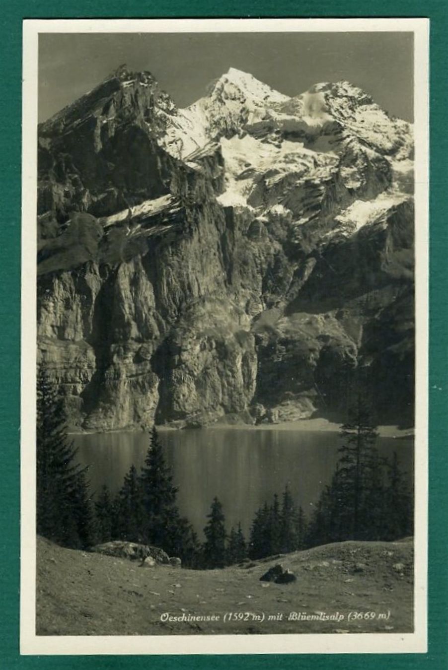 Cartoline postali: Oeschinensee mit Blüemlisalp, ungelaufen – Usato da Sargans venduto da Hausi1951