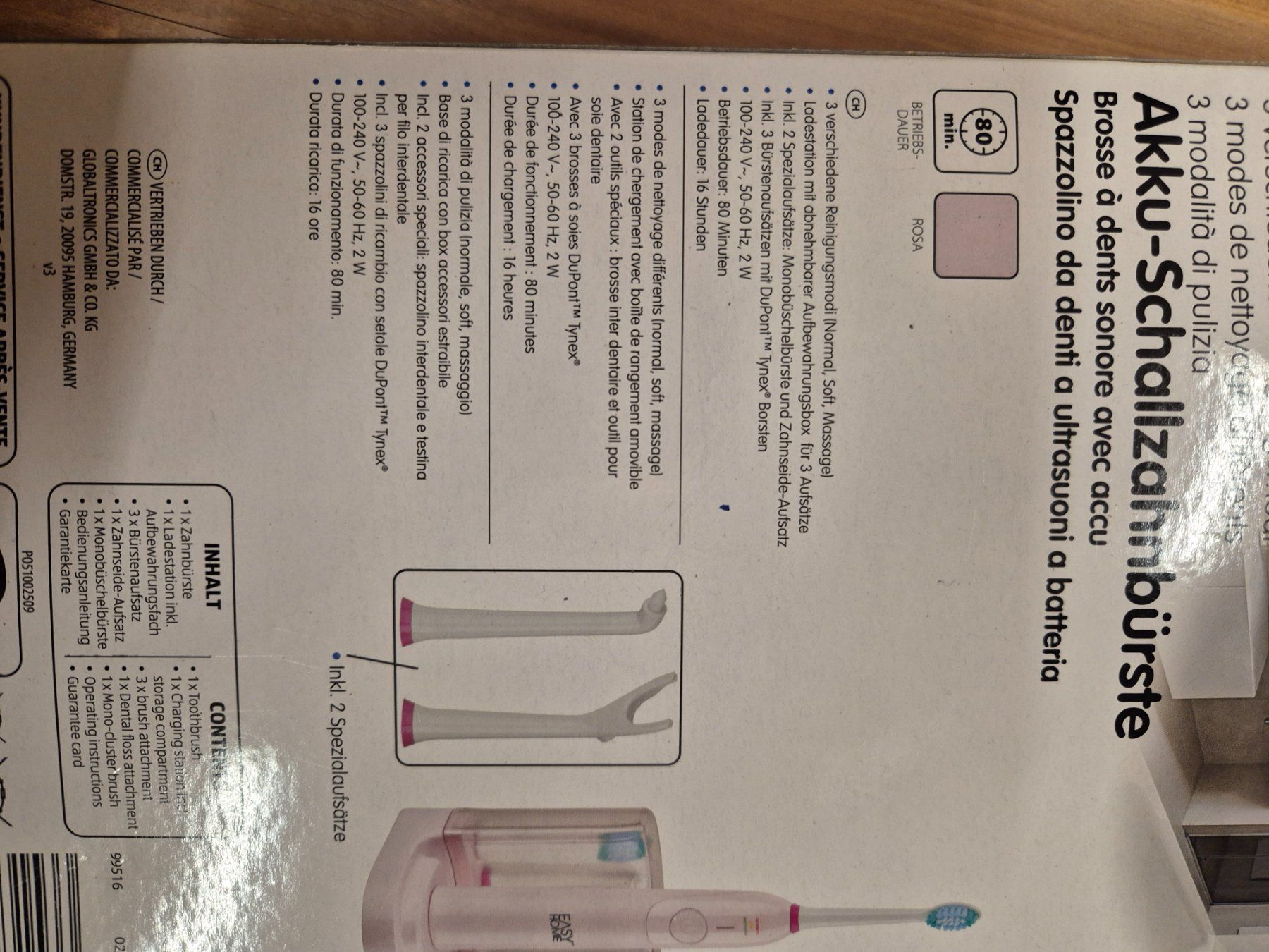 Zahnpflege: Akku-Schallzahnbürste EASY HOME, B17 – Neu und originalverpackt aus Schwarzenburg von Flamingo07 2