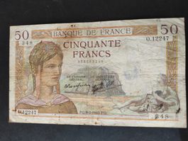 50 francs français 1940 rare