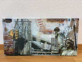 35 cm hoch x 70 cm breit/Kunstdruck, Hübsches Bild New York