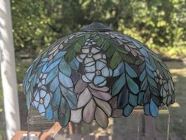 Vintage Tiffany-Style Stained Glass Lampshade 