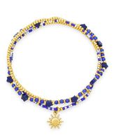 Edelstahl flash gelb vergoldet  Armkette Lapislazuli