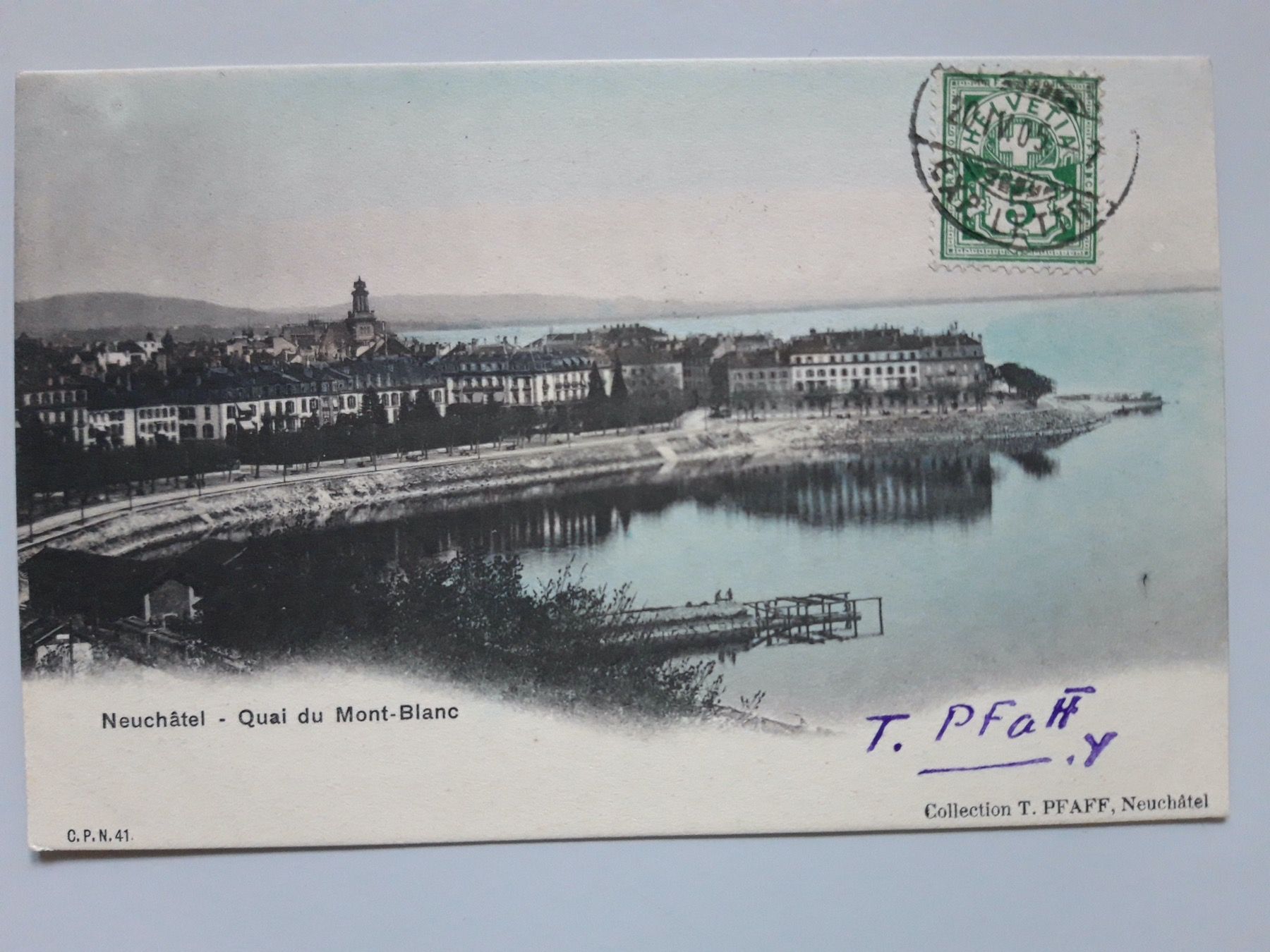 Cartoline postali: Neuchatel Quai du Mont-Blanc – Usato da Sargans venduto da nicsam1815