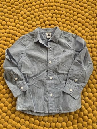 Chemise Petit Bateau rayée bleue, taille 4 ans 104 cm
