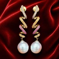 18k rose gold and south sea white pearls spiral earrings