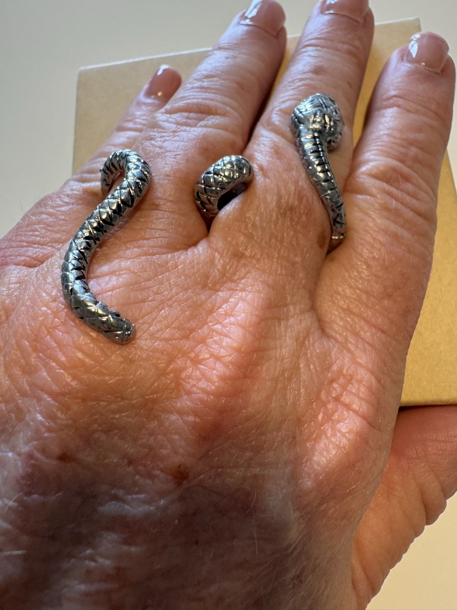 Anelli: Schlangenring, 2 Finger, Vintage Statement Ring Schlange  – Usato da Zumikon venduto da calibru 2
