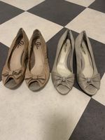 2 Paar Peeptoe Schuhe Gr. 38/39 beige Bata Marie Claire