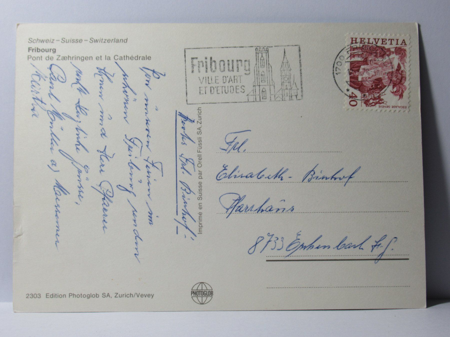 Cartoline postali: Fribourg – Usato da Grenchen venduto da frechri 1