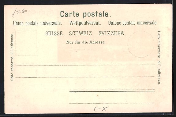 Ansichtskarten: Lithographie Luzern, Teilansicht – Gebraucht aus Berlin von bartko-reher 1