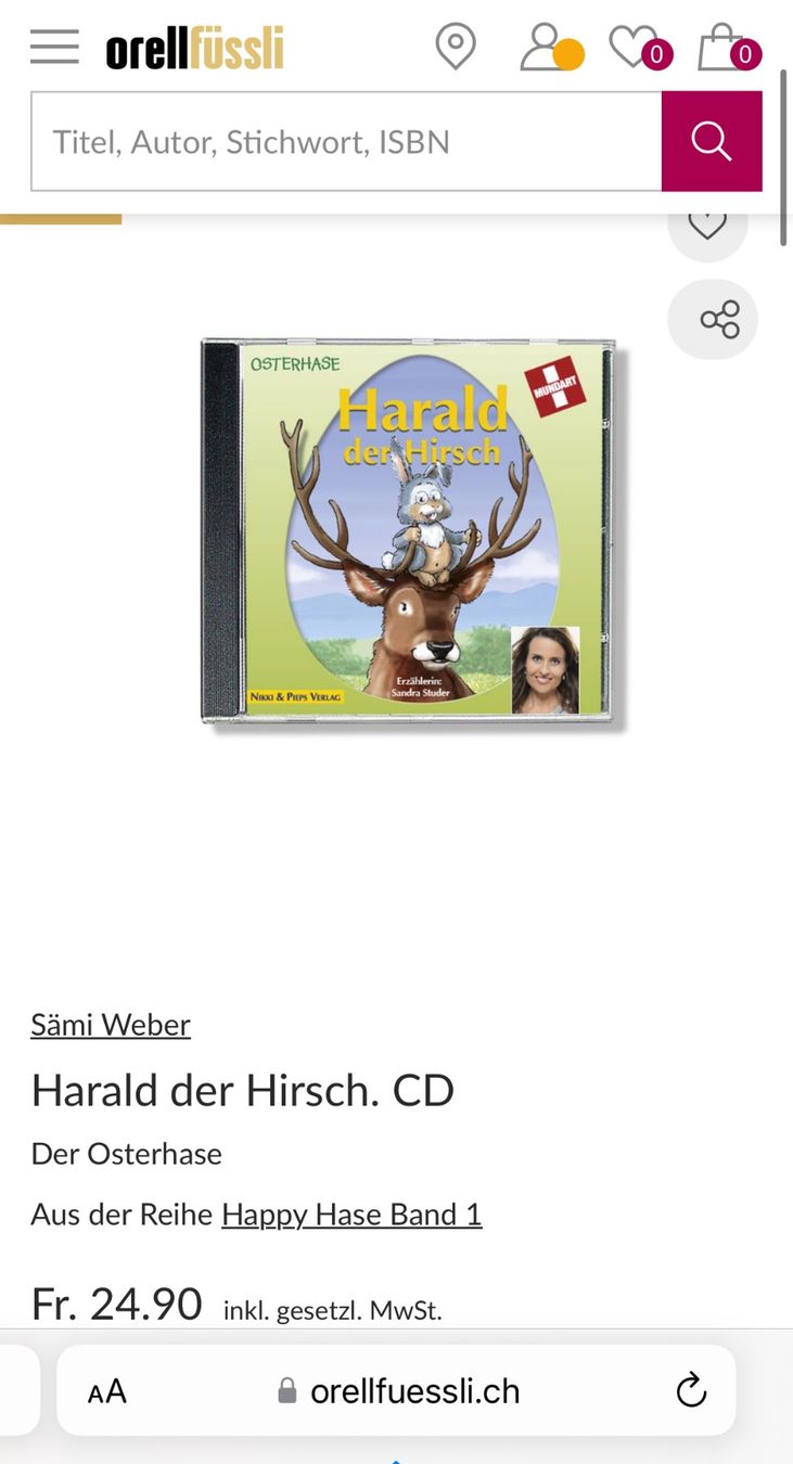 Audiolibri: Neu** Hörbuch CD Ostern - Harald der Hirsch – Nuovo e nell'imballaggio originale da Zollikon venduto da Krenapf 2