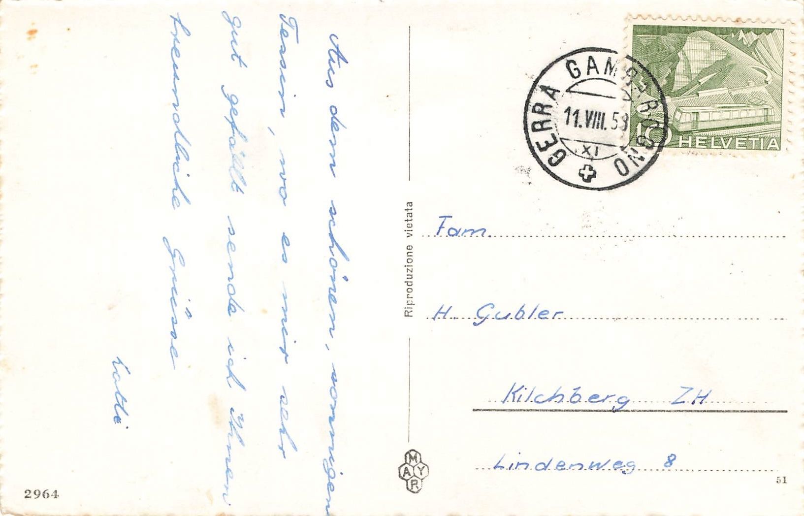 Cartoline postali: Gerra Gambarogno – Usato da Biasca venduto da Blenio71 1
