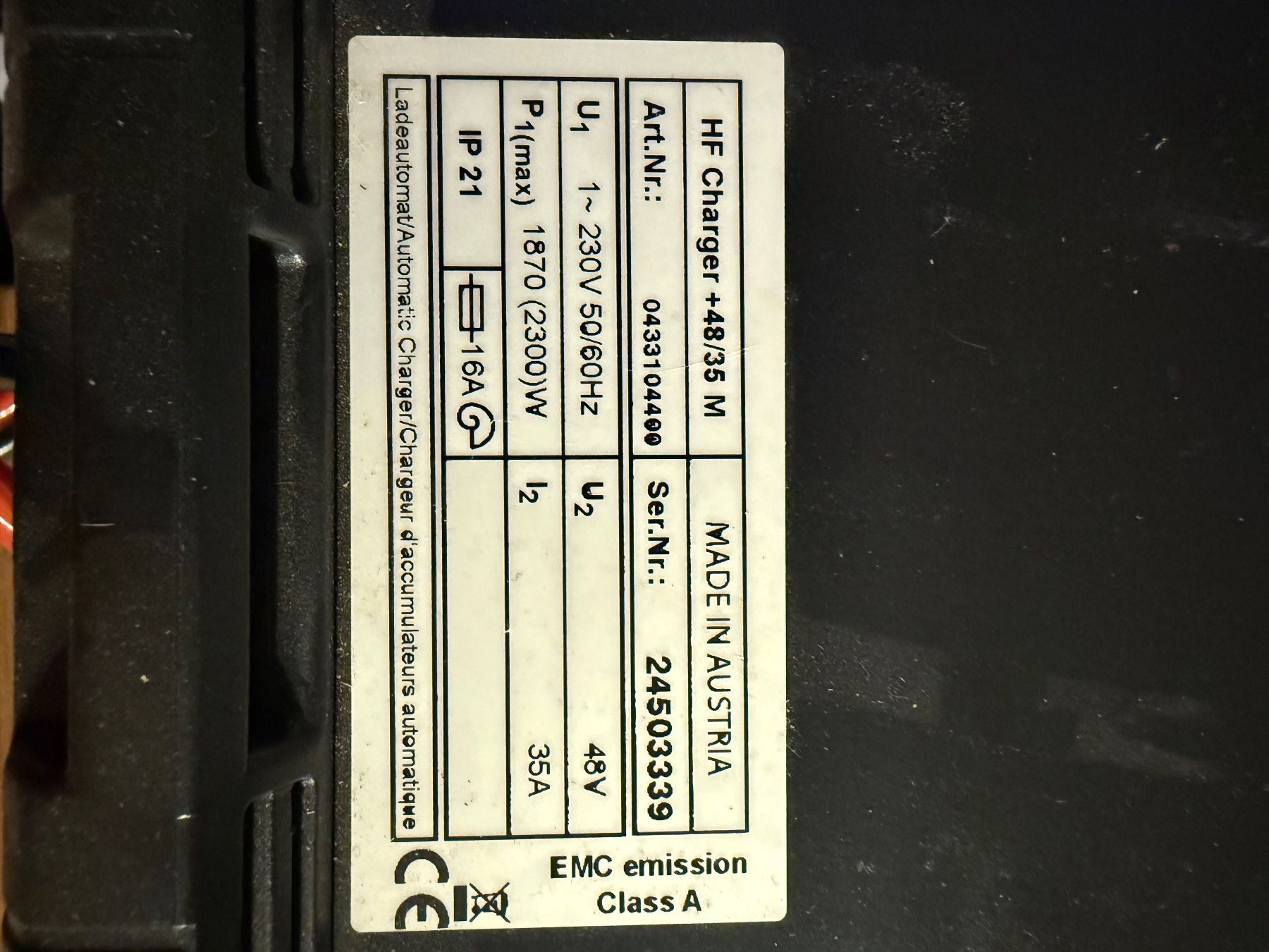 Banner Akkus & Batterien: Banner HF Charger 48V – Gebraucht aus Sarmenstorf von Elian11 1