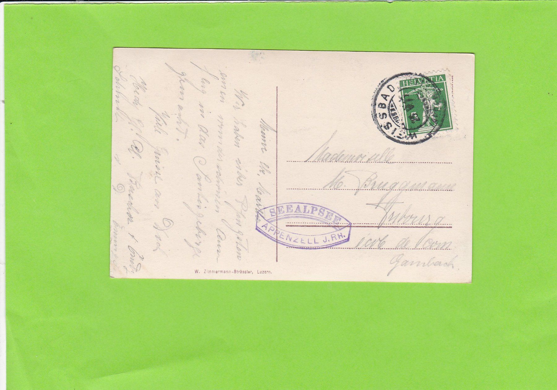 Cartoline postali: Seealpsee-Altmann-Säntis – Usato da St. Peterzell venduto da neckertal 1